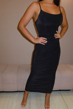 Load image into Gallery viewer, Chic Slinky Ruched Side Cami Strap Midi Dress - FabBossBabe