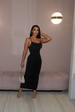 Load image into Gallery viewer, Chic Slinky Ruched Side Cami Strap Midi Dress - FabBossBabe