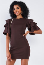 Load image into Gallery viewer, Tight Fit Multi Layer Frill Short Sleeve Mini Dress - FabBossBabe