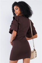Load image into Gallery viewer, Tight Fit Multi Layer Frill Short Sleeve Mini Dress - FabBossBabe
