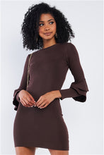 Load image into Gallery viewer, Body-Con Tight Fit Double Frill Sleeve Mini Dress - FabBossBabe