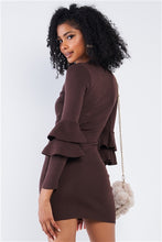 Load image into Gallery viewer, Body-Con Tight Fit Double Frill Sleeve Mini Dress - FabBossBabe