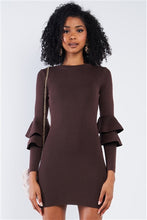 Load image into Gallery viewer, Body-Con Tight Fit Double Frill Sleeve Mini Dress - FabBossBabe