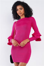 Load image into Gallery viewer, Body-Con Tight Fit Double Frill Sleeve Mini Dress - FabBossBabe