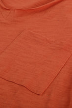 Load image into Gallery viewer, Orange V Neck Short Sleeves Cotton Blend Tee - FabBossBabe