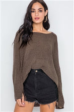 Load image into Gallery viewer, Scoop Neck Long Sleeves Sweater - FabBossBabe