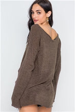 Load image into Gallery viewer, Scoop Neck Long Sleeves Sweater - FabBossBabe
