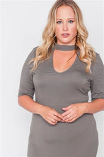 Load image into Gallery viewer, Plus Size Site Slit Mock Neck Maxi Dress - FabBossBabe