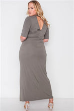 Load image into Gallery viewer, Plus Size Site Slit Mock Neck Maxi Dress - FabBossBabe