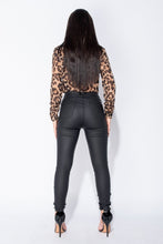 Load image into Gallery viewer, Black Coated High Waist Jeggings - FabBossBabe