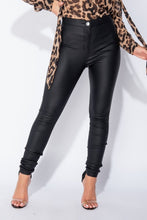 Load image into Gallery viewer, Black Coated High Waist Jeggings - FabBossBabe