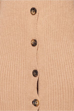 Load image into Gallery viewer, Camel Rib Knit V Neck Button Up Midi Cardigan Dress - FabBossBabe