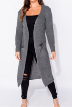 Load image into Gallery viewer, Taylor Swift Charcoal Chunky Knit Maxi Cardigan - FabBossBabe