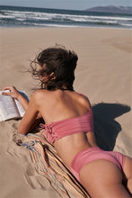 Load image into Gallery viewer, Mauve One-Shoulder Lace-Up Side Tube Top  Bikini Bottom Swimsuit - FabBossBabe
