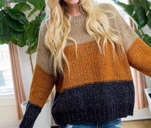 Load image into Gallery viewer, The Kylie Color Block Sweater - FabBossBabe
