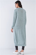 Load image into Gallery viewer, Sage  Long Sleeve Midi Cardigan - FabBossBabe
