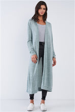 Load image into Gallery viewer, Sage  Long Sleeve Midi Cardigan - FabBossBabe
