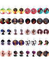 Load image into Gallery viewer, African Wooden Earrings - FabBossBabe
