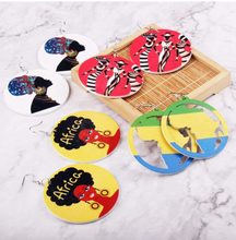 Load image into Gallery viewer, African Wooden Earrings - FabBossBabe

