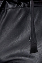 Load image into Gallery viewer, Mia Black Faux Leather Waist Belted Tapered Leg Trouser - FabBossBabe
