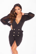 Load image into Gallery viewer, Melissa Black Puff Sleeve Blazer Dress - FabBossBabe
