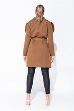 Load image into Gallery viewer, Michelle Brown Mid Length Oversized Belted Waterfall Coat - FabBossBabe
