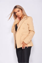 Load image into Gallery viewer, Kim K Camel Double Breasted Blazer - FabBossBabe
