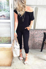 Load image into Gallery viewer, Off Shoulder Pocket Jumpsuit - FabBossBabe

